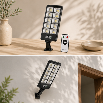 Lámpara solar con 10 luces LED y sensor de movimiento