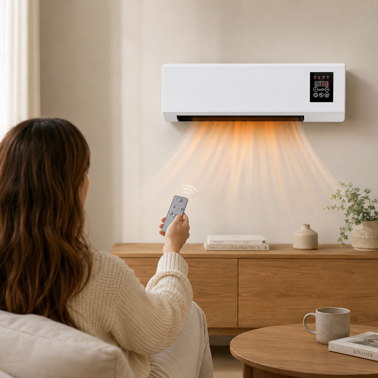Calefactor y Ventilador de pared 1800W