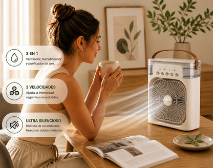 Ventilador Climatizador con pulverizador portátil