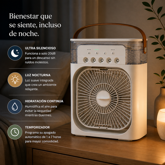 Ventilador Climatizador con pulverizador portátil