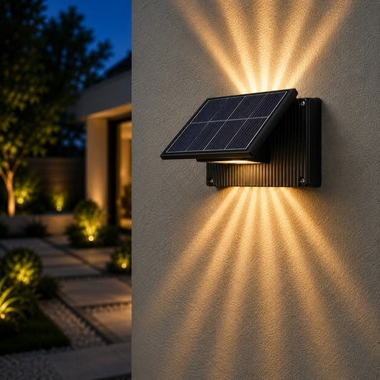 Lámpara solar exterior con 6 LED